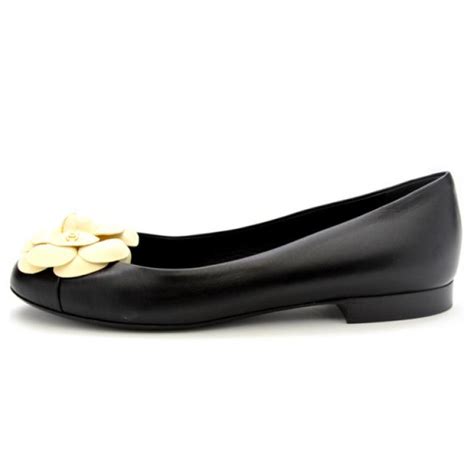 chanel flats white and black|More.